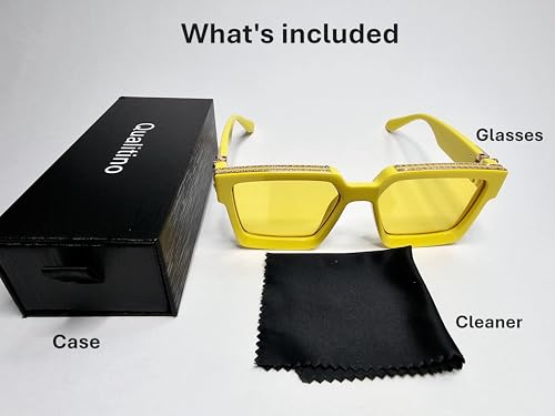 Image of Luxury Eyewear, Designer Square Sunglasses, UV 400 protection, Thick and strong Frame, for Men and Women