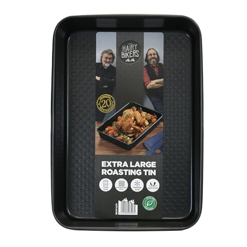 Hairy Bikers Bakeware, Extra Large Roasting Tin, Non-Stick Coating, PFOA Free, Oven Safe, Dishwasher Safe, Freezer Safe, Black