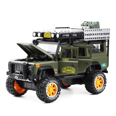 MTG Metro Toys & Gift - Camel Land Rover Defender SUV 1:28 Scale Diecast Model Metal Pull Back Toy car for Kids with Openable Doors & Light, Music Toy Vehicle for Kids 【Colors as Per Stock】