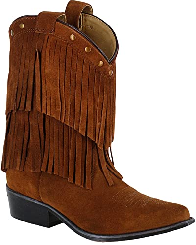Shyanne Girls' Double-Fringe Western Boot Snip Toe - 43514C