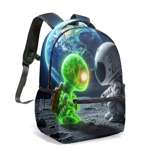 Mochila Astronaut Marshmallow de 40,6 cm com estampa 3D Surreal Galaxy Space Nebula Art Bolsa de viagem, 06, Large, Moderno