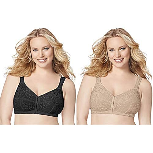 Just My Size Women's Front Close Soft Cup Plus Size Bra (1107)