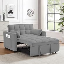 53.5" 3-in-1 Convertible Sofa Bed, Loveseat Couch With Pull-Out Bed, Side Pockets And Adjustable Backrest, Suitable For Living Rooms, Apt, And Offices, Velvet Fabric Recliner SofaS Bedgray, 53.5