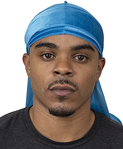 Veeta Superior Velvet Durag - Soft Velvet Durags for Men & Women, Long Double Wide Straps, Silky Durag Liner, Triple Stitched