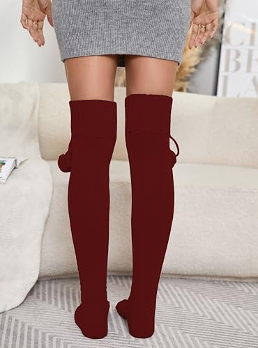 Image of YELAIVP Women's Thigh High Socks - Extra Long Cable Knit Over the Knee Socks and Leg Warmers