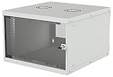Kab24® Basic Line Netzwerkschrank Serverschrank Wandhehäuse Netzwerk Wandschrank Wandverteiler SOHO Schrank grau 19 Zoll 6 HE H:35,3 x B:54 x T:40cm
