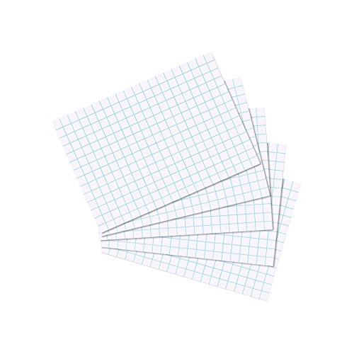 herlitz Karteikarten A7 10,6 x 7,5 cm, kariert, weiß, 100 Stück, für Schule, Studium & Büro