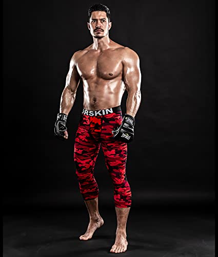 Drskin 3 Pack Men’s 3/4 Compression Pants Tights Leggings Sports Baselayer Running Workout Active Yoga Dry Shorts (Line (Mbb809+Mgy810+Mre811), M) #TOP4