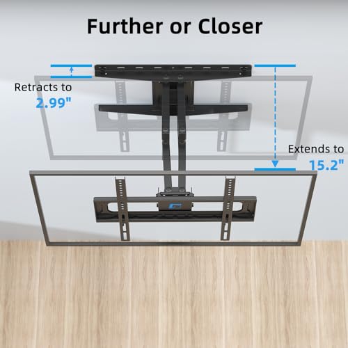 HOME VISION TV Wall Mount for 26-65 inch LED LCD OLED 4K TV up to 132lbs, TV Mount Full Motion Swivel Tilt with Articulating Dual Arms TV Bracket Max VESA 400x400mm, Fits 12/16 inch Wood Stud