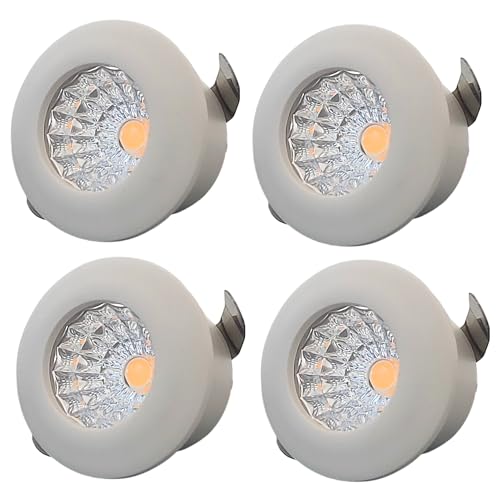Image of D'Mak 1 Watt Button Light White Body (Warm White, Pack of 4)