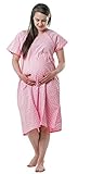 Hospital Maternity Delivery Gown (S/M, Pink Polka Dot)