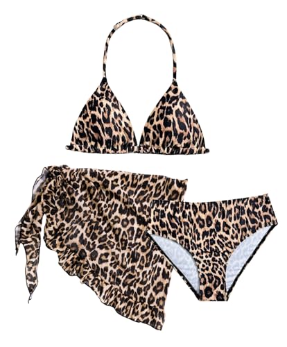 Maillot de bain pour filles FEOYA bikini fille 3 pièces anti-UV ensembles de plage 8-12 ans