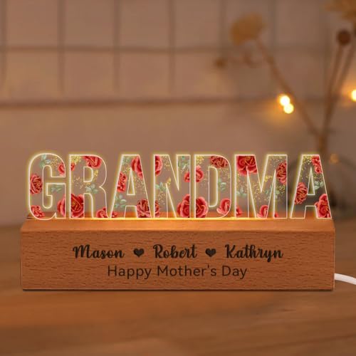 Lámpara de Mesa LED Acrílica Personalizada para Mamá miniatura 1