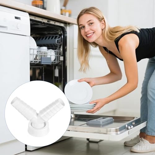 LIMEOW 1 Stück Waschmaschine Anschluss, Waschmaschinenanschluss, Abfluss Waschmaschine Doppelanschluss Y-Förmiges Design, 1-Zoll-Schlauch, mit Einlassanschluss für 19-24 mm Schläuche, Auslass DN 25