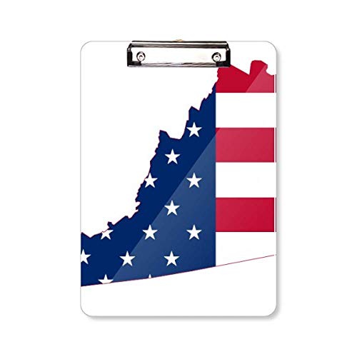 Porte-bloc A4 en forme de drapeau de la Virginie avec motif carte des USA
