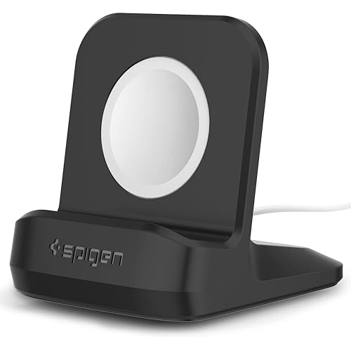 Spigen S350 Stand Designed for Apple Watch Charger Stand Apple Watch Ultra, Series 8/SE2/7/6/SE/5/4/3/2/1 (49mm,45mm,44mm,42mm,41mm,40mm,38mm) Durable TPU with Non-Slip Stable Base - Black