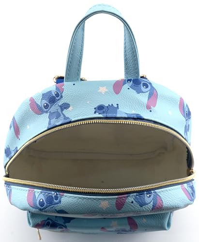 Image of Disney Lilo and Stitch Backpack for Women, Men, Boys, Girls, Unisex | Cute PU Leather 10 inch Stitch Mini Backpack Purse Shoulder Purse | Stitch Bag and Stitch Accessories