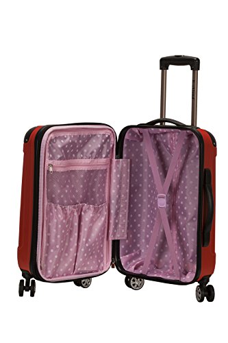 Image of Rockland London Hardside Spinner Wheel Luggage, Red, Carry-On 20-Inch