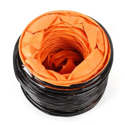 Tubo di ventilazione, tubo in PVC arancione Tubo per aria calda Tubo per aria di scarico Estensibile, per ventilatori da cantiere