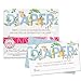 Watercolor Jungle Animals Diaper Raffle Tickets for Boy Baby Showers, 20 2" X 3" Double Sided Insert Cards for Games by AmandaCreation, Bring a Pack of Diapers to Win Favors & Prizes!