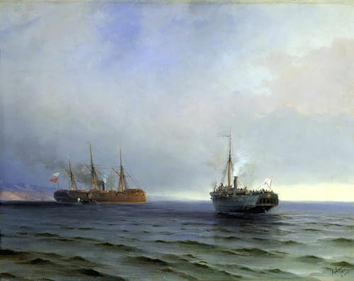 Peinture murale historique d'Aivazovsky, l'art maritime sur toile