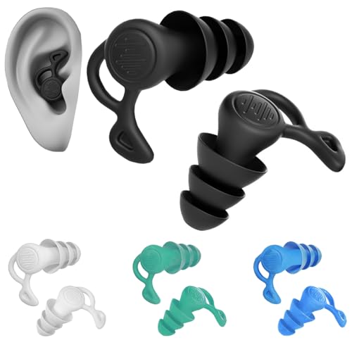 GUOYOU 4 Pares Tapones Oidos Natación Impermeables Tapones Oidos Cancelacion de Ruido Reutilizables Tapone Oido Silicona para Nadar, Surfear, Esnórquel y Otros Deportes Acuáticos