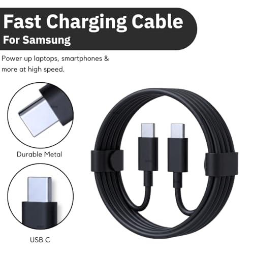 Image of 45W Type C To C PD Ultra-Fast Cable | Compatible with Samsung S25 /S24 /S24 /S23 /S22 /S21(Ultra /Fe) M36 /M35 /M07 /06 /05,(S /A /F /M)| Original Superfast Charging |Black