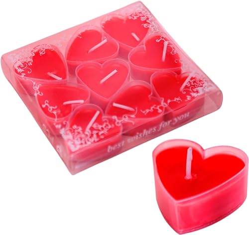 SPORWAY 36 velas de corazón: románticas en forma de corazón, velas perfumadas con forma de corazón, velas de té para románticas San Valentín, decoración de boda, color rojo