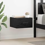 Weilusique Comodino da parete, 2 pezzi, 35 x 35 x 20 cm, in legno, effetto rovere nero, con 2 cassetti, moderno armadietto per camera da letto, cassettiera salvaspazio