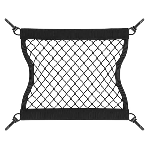 JRILUO Red de equipaje para bicicleta eléctrica y e-scooter, red de almacenamiento elástica con 4 ganchos, red para cesta de bicicleta, red para casco de motocicleta, bolsa de seguridad de carga para