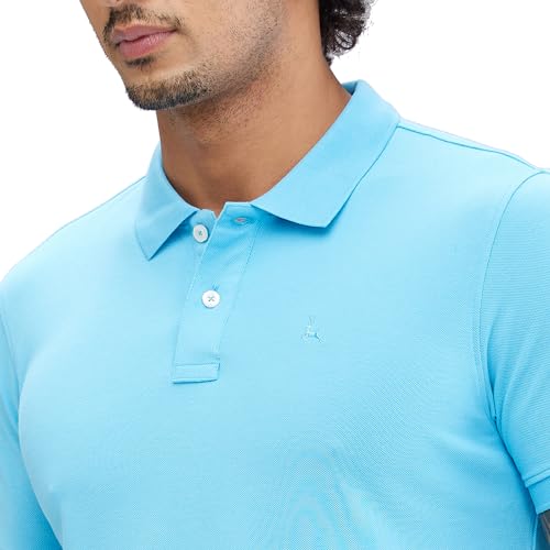 Image of Parx Men Regular Fit Solid Pattern Cotton Polyester Blend Half Sleeve Polo Neck Casual T-Shirt