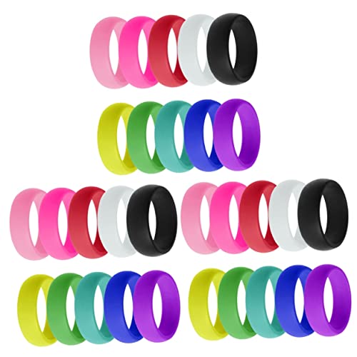 Bague en silicone anti-blessure lot de 30 alliances souples pour homme et femme