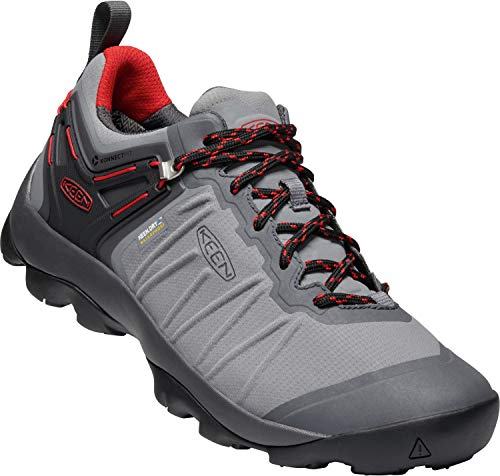 KEEN - Men’s Venture Waterproof Mesh Hiking Shoe, Steel Grey/Aura Orange, 11 US