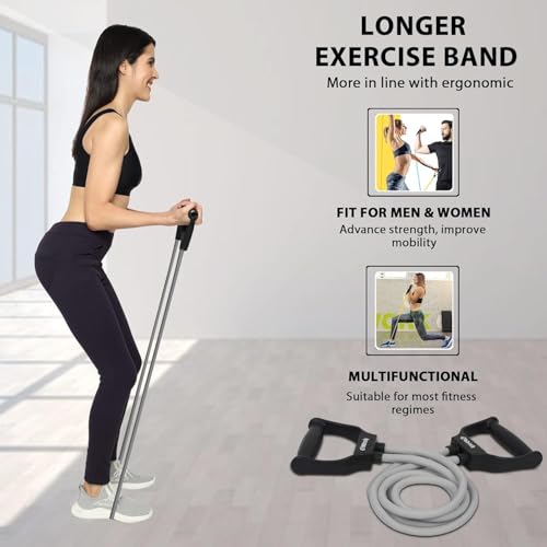Image of ODDISH way to fitness Double Spring Tummy Trimmer with Resistance Tube | Heavy Duty Ab Exerciser Combo for Men & Women | Home Gym Equipment for Belly Fat Loss, Abs, Waist, Arms & Full Body Workout