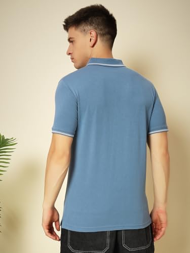 Image of UNIBERRY Men's Cotton Half Sleeves Solid Polo Neck T-shirt-MT4-BG 4XL