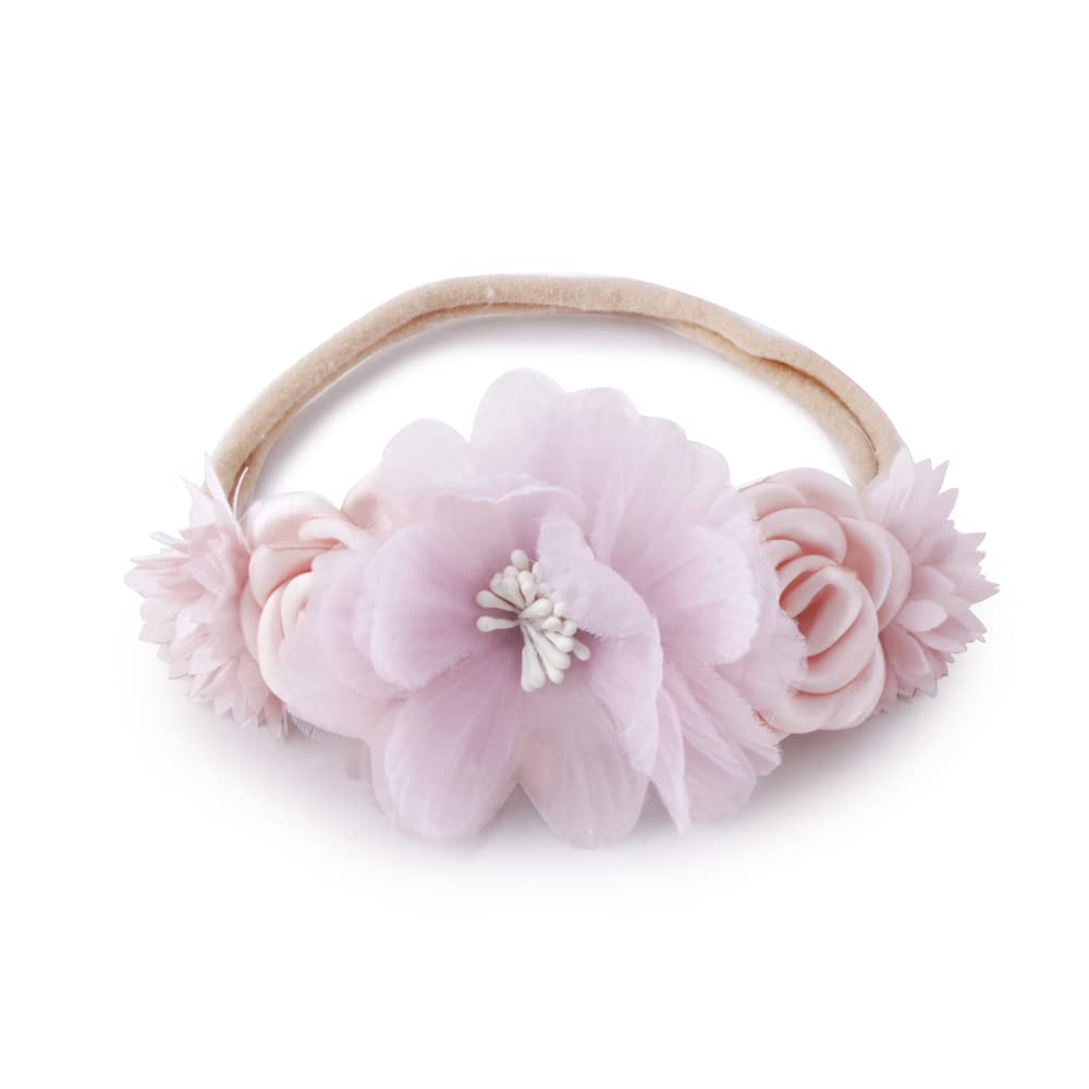 Diadema floral de nailon con corona de flores, 3 piezas de accesorios para el cabello, regalo para niñas, tamaño elástico, 3 piezas/juego