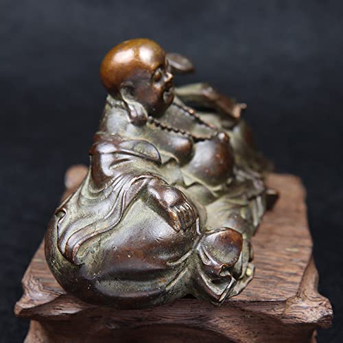 Bouddha Maitreya en Cuivre AMUCK : Statuette Vintage Idéale à Offrir pour un Bureau - 6