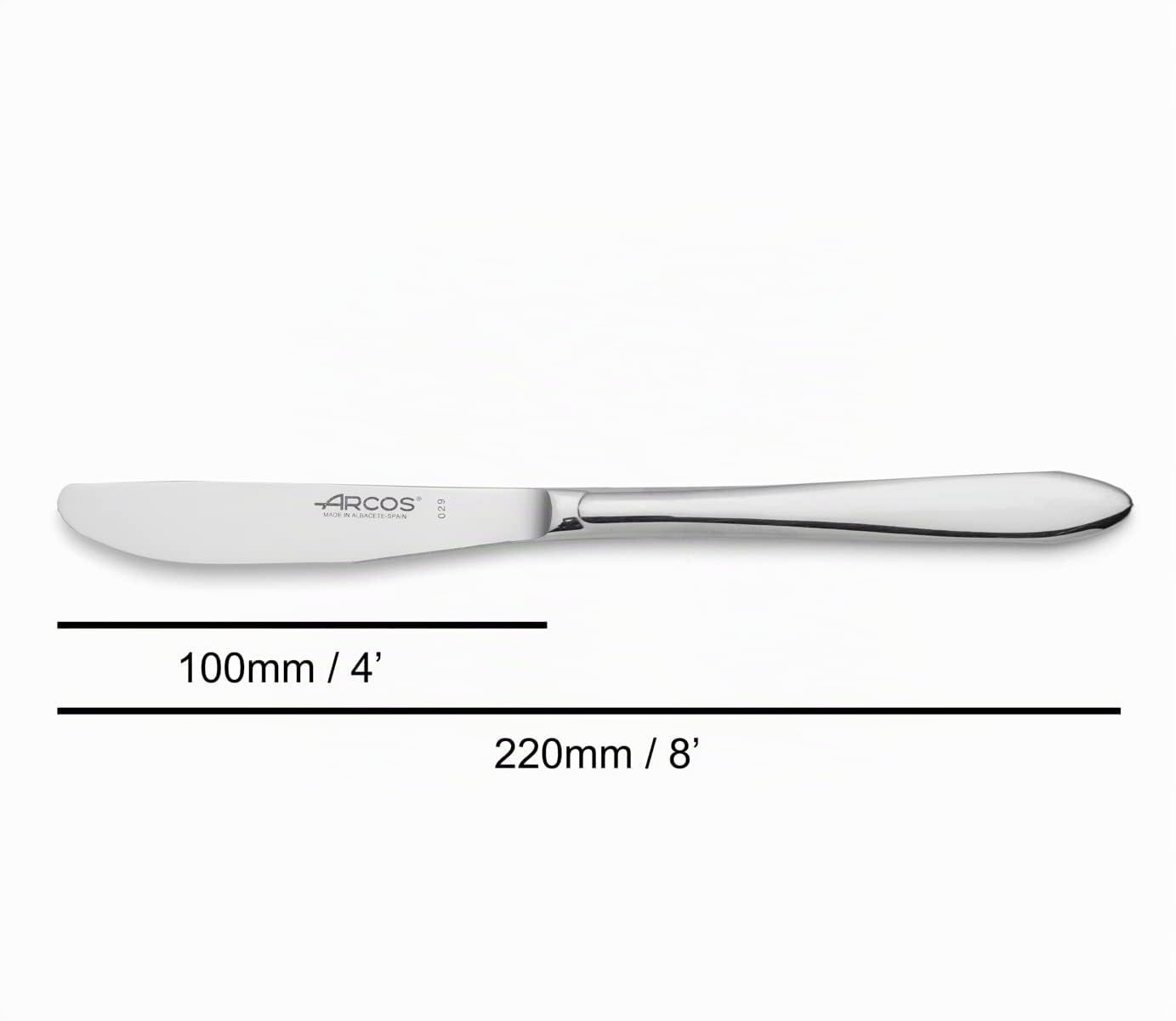 ARCOS Set di Posate da Tavola 24 Pezzi – Servizio Completo per 6 Persone con 6 Cucchiai, 6 Coltelli, 6 Forchette e 6 Cucchiaini da Dessert – Colore Argento, Serie Berlino