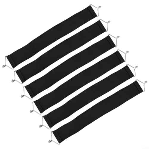 Juego De 6 Correas Reforzadas Para Sillas Con Ganchos De Metal Para Fortalecer Sillas Plegables, Reclinables, Sillas De Salón Y Sillas Elásticas Negro