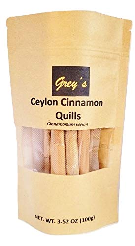 Ceylon Cinnamon Quills | Gourmet True Cinnamon | Cinnamomum Verum C4-grade 100g (3.65oz) 12cm Quills | NOT CASSIA |Soft Brittle Texture |100% Natural Sri Lankan Cinnamon |Lowest Coumarin | Non-GMO