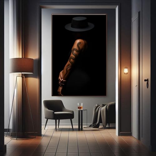 Tableau jeune femme noire africaine affiche décorative murale - 2