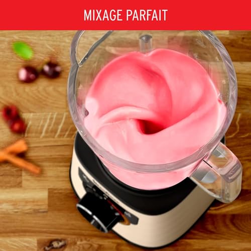 Moulinex Blender électrique, 1200 W, Bol verre capacité utile 1,5 L, Mixeur Smoothie, Technologie de lames Powelix, Haute qualité, Nettoyage facile, PerfectMix Noir/Or LM871A10 – Image 5