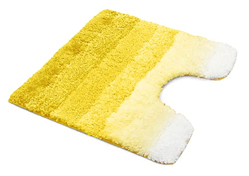 Velosso High-Density Soft Microfibre Striped Non-Slip Pedestal Mat 50 X 50 cms Bathroom Rug, Quick Dry Super Absorbent Shower Mat (Ochre)