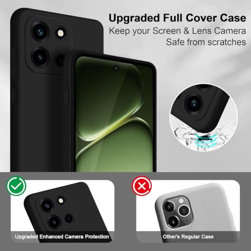 Image of DIZORO Microfiber Candy Compatible for Oneplus Nord 6 5G Smooth Touch Cushion Liquid Soft Silicone Gel Rubber Phone Case Non-Slip Full Body Protective Shockproof Back Cover - Black
