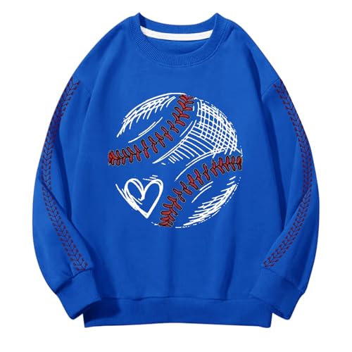 Boys and Girls Sweatshirts for Spring Summer and Autumn Creative 2D Baseball Prints Personalized Retro Sweatshirt Girls