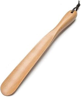 Extra Long Shoehorn - Wooden Oak Construction with Leather Cord for Men and Women, Portable Travel Accessory