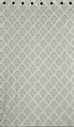 Image of Yarnis Polyester Damas Printed Room Darkening Curtains 6 Feet Long for Door & Windows Living Room, Green, Parda, 1 Piece
