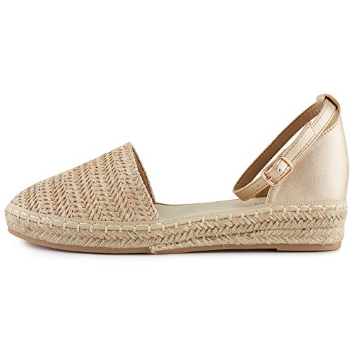 Alexis Leroy Women's Closed Toe Braided Ankle Strap Platform Espadrille Sandals2