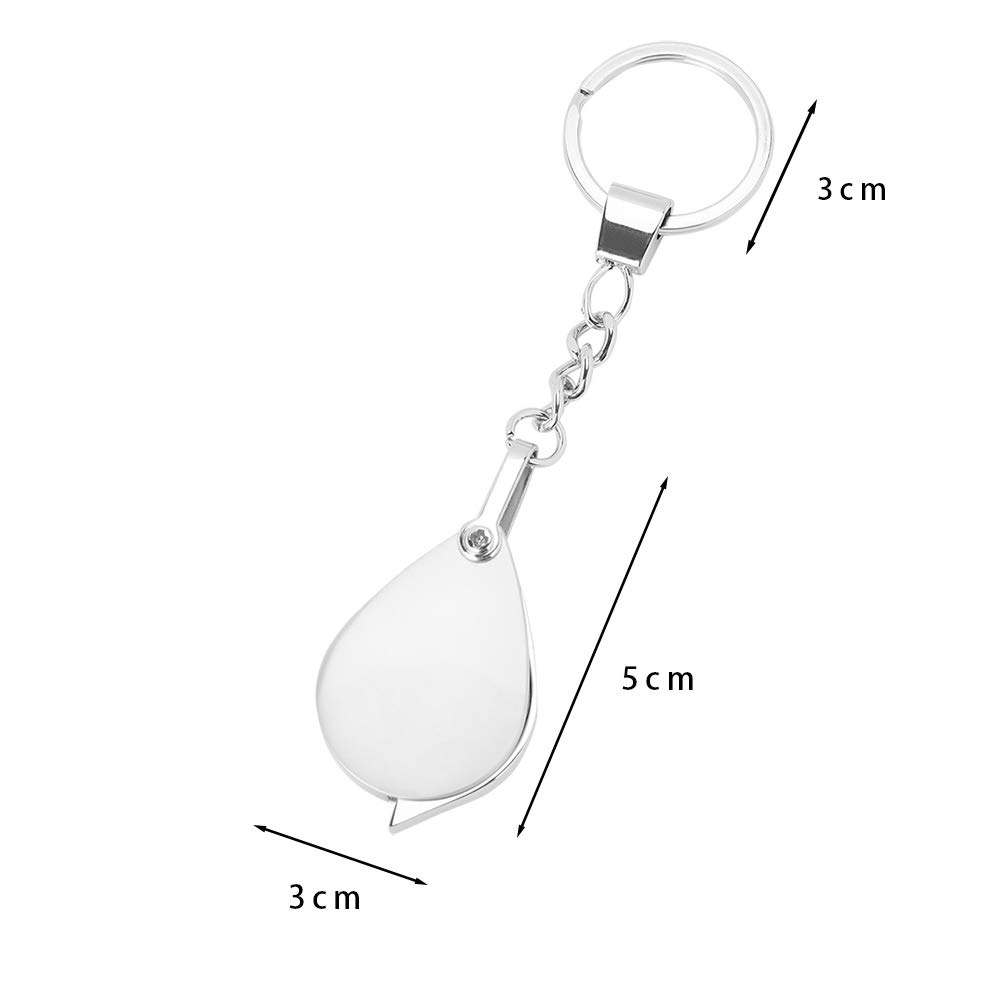 Pocket Folding 15x Magnifier Rotating Mini Metal Protective Holster Portable Magnifying Glass Loupe with Key Chain for Low Vision Reading