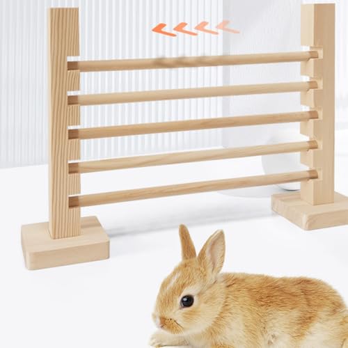 Rennmaus Jump Barrier Holz-Hürde Sprungbarriere Hindernis Holzstange verstellbar für Hamsterkäfig Zubehör